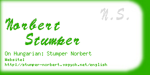 norbert stumper business card